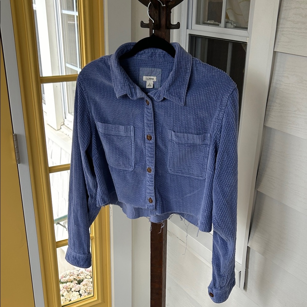L.L. Bean Cropped Corduroy Button Down